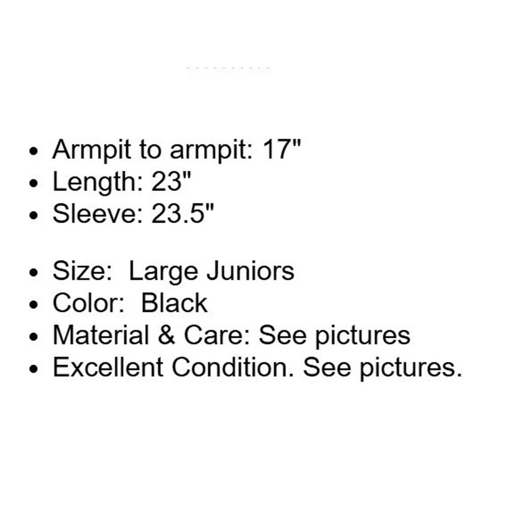 BCBG Max Azria Jacket Juniors Large Black Hooded Pockets Rhinestones Full Zip - Picture 6 of 16